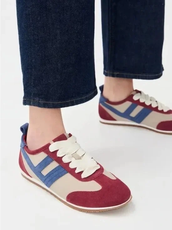 $128! Free People Aces Tennis Hickory Silt Shoes Navy Blue Drawstring SZ 9/40 - Picture 3 of 6